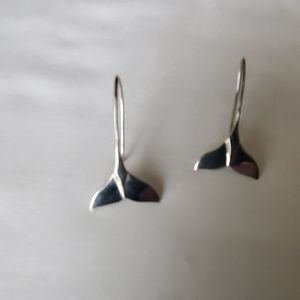 Sterling silver whale tale earrings